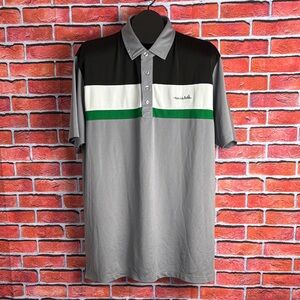Travis Mathew Striped Colorblock Golf‎ Polo Short Sleeve Size XL
